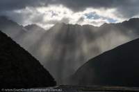 Passing showers, Huxley valley, Ruataniwha Conservation Area, Southern Alps, New Zealand.